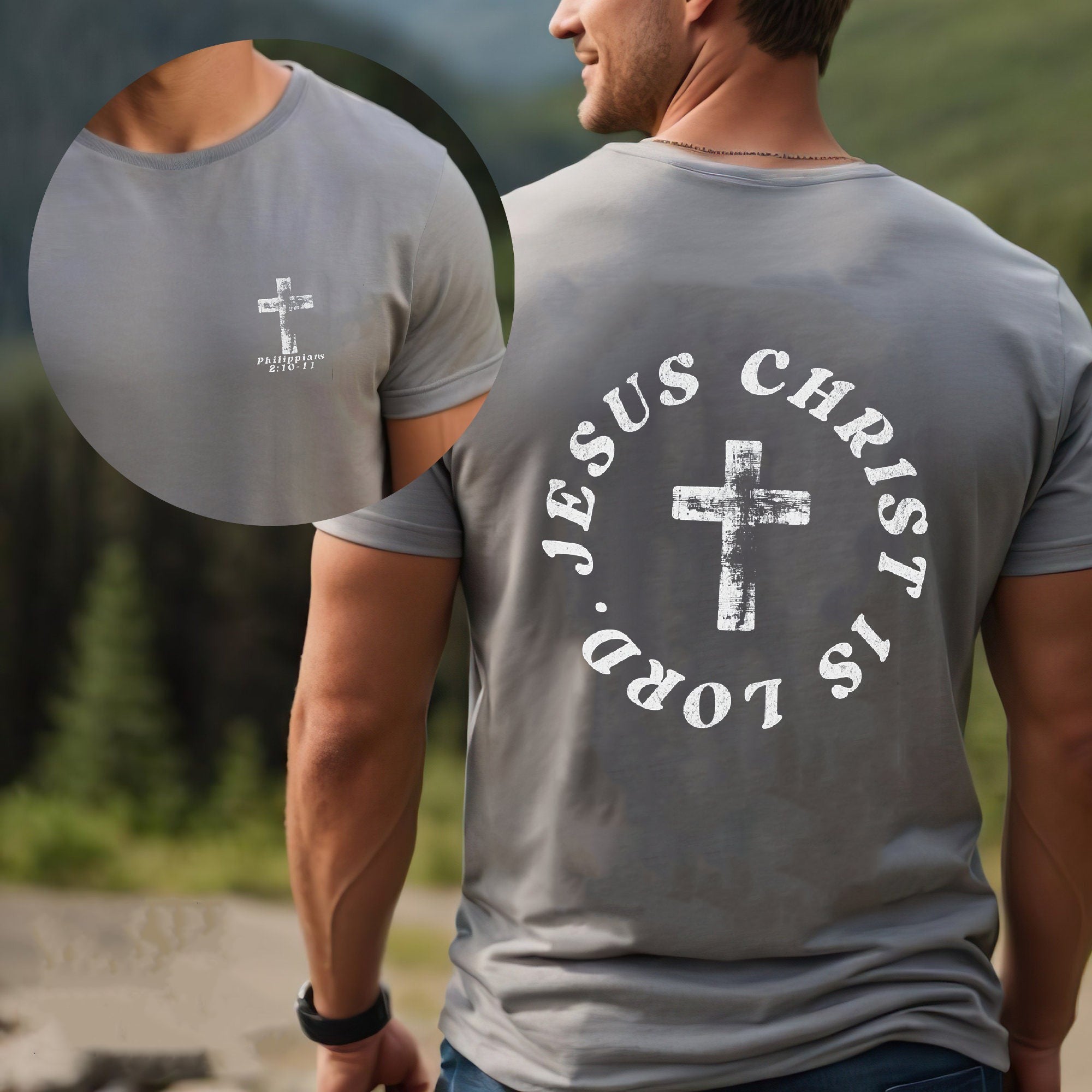 Christian Shirt for Men Jesus Christ is Lord T Shirt Bible Verse Tshirt Religious Father's Day Gift for Man of Faith Tee Comfort Colors Top